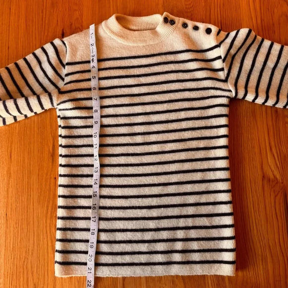 Saint James Navy and Cream Striped Sweater - Picture 12 of 15